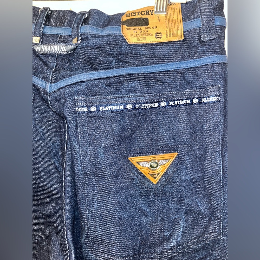 Vintage Y2K Hip Hop History Platinum Life Mens Jeans 36x32 Baggy Skater - Picture 3 of 6